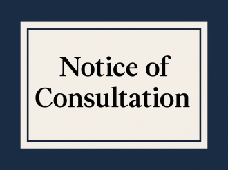 Announcement of Consultation